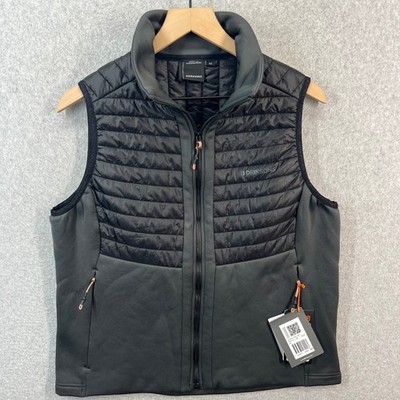 Didriksons Annema Womens 42 US 12 Puffer Vest Black Quilted Hybrid Insulated