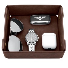 Faux Leather Valet Tray Organizer for Men - Catch-All Tray for Entryway Table...