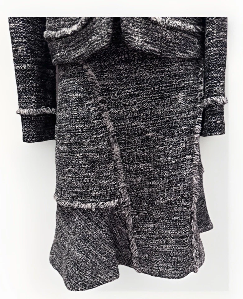 Conjunto de traje falda tweed Brooks Brothers talla 6 blanco y negro estilo Chanel Francia Foto 3 de 4