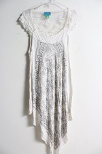 Koopoi Womens Vintage y2k Boho Lace Trim Sun Dress - White - Size S/M (m11)