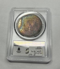 1887 Morgan Dollar $ PCGS MS64 Monster Rainbow Toned PQ 