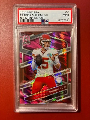 2024 PANINI SPECTRA/ PATRICK MAHOMES II/ NEON PINK DIE CUT/ 08/20/ PSA 9
