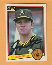 Jimmy Sexton Oakland A's AUTO Signed 1983 Donruss Semmes Alabama