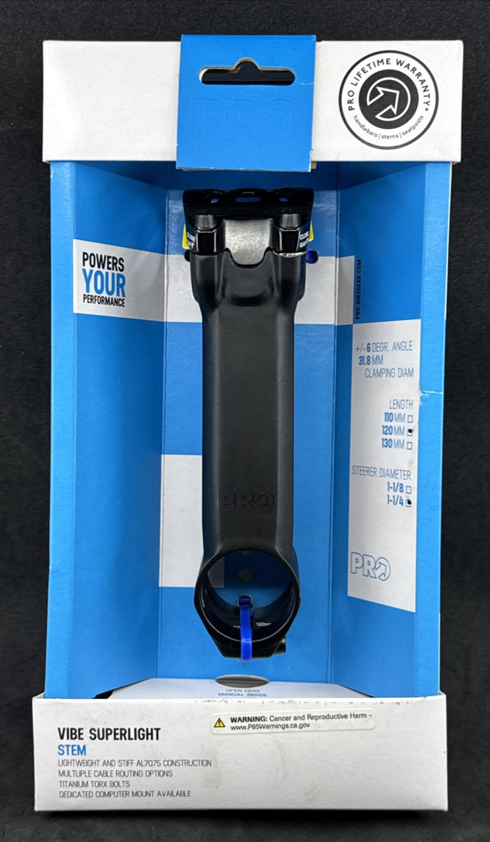 PRO Vibe Superlight Alloy Road Bike Stem 31.8 x 120mm 1-1/4