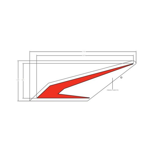 Polaris Rear Wing Decal, Red, Left-Hand, Genuine OEM Part 7187371, Qty 1 - 第 1/2 張圖片