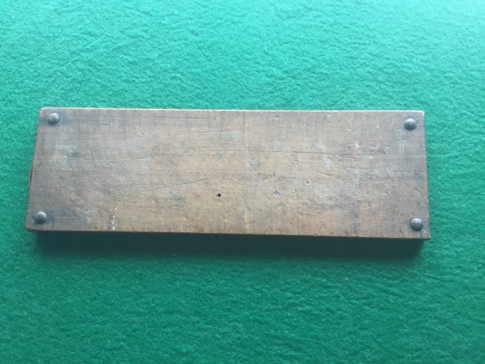 Antique Hardwood Marquetry CRIBBAGE BOARD 26cm x 8.5cm + 4 Original Pegs