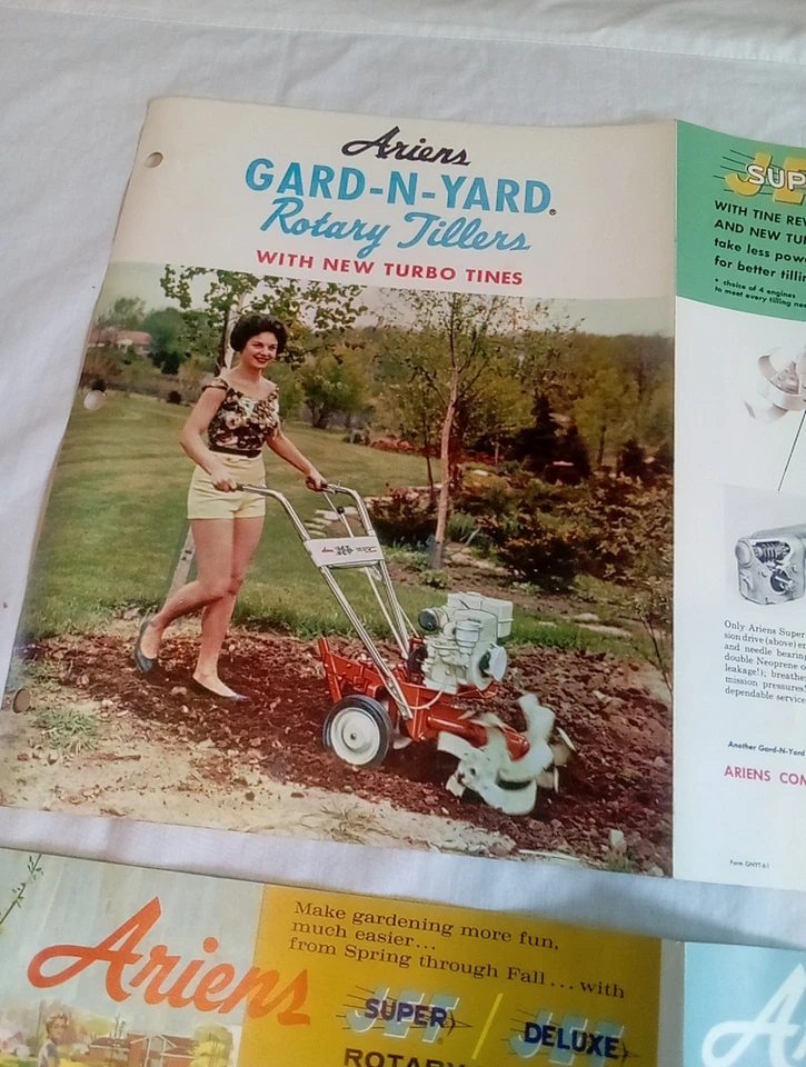Lote De Colección 7 ARIENS Jet & Rocket Rotary Garden Roto Tiller Folletos y Precios Foto 2 de 4