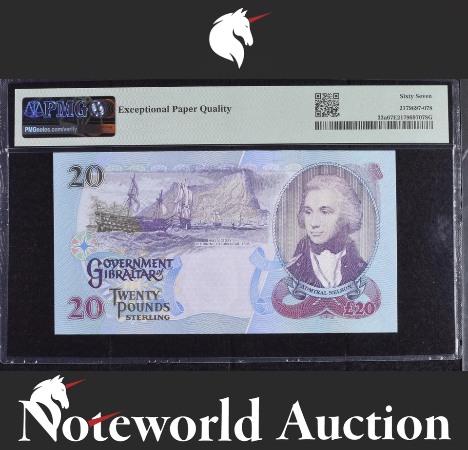 Gibraltar British Administration £20 2006 P 33a UNC PMG 67 EPQ - Image 2 of 4
