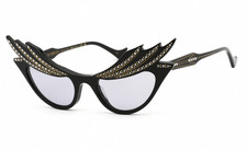 Gucci Black Cat Eye Rhinestone Oversized Women's Sunglasses Gray Tinted Lens