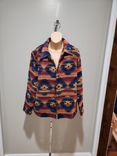 Amazing Retro ALFRED DUNNER Blazer Jacket Lined Aztec Geometric Print Wmn Sz 14