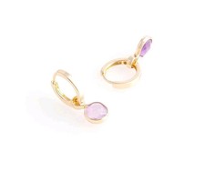 New/Boxed Avon Seren 18 Carat Gold Plated Hoop Amethyst Earrings. Lovely Gift.