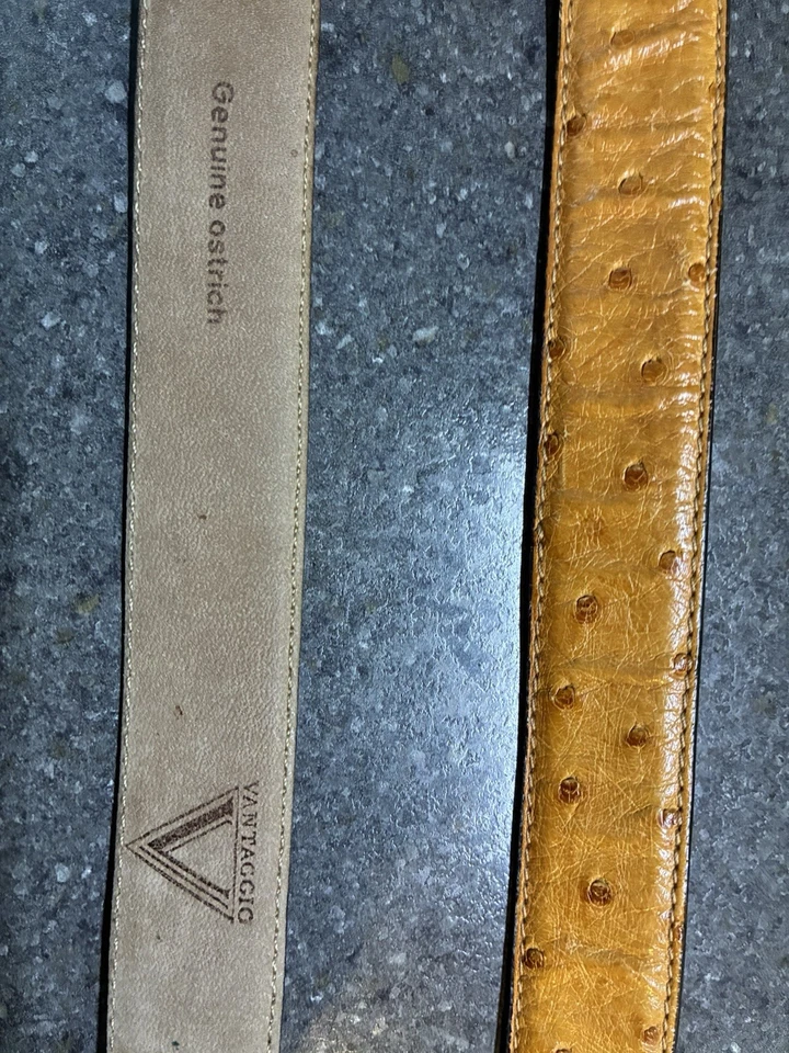 "Cinturón de vestir de avestruz real pluma completa para cintura de 34""" Foto 3 de 4