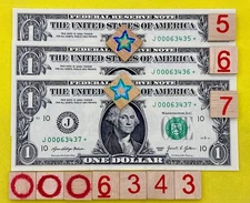 🌟 UNC 500K Run & Total Printed Star NOTE Sheets Sequential # LOW Serial $1 Bill
