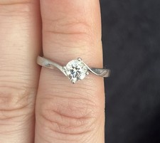 Sacet Platinum 0.6ct Lab-created Diamond Solitaire Ring, Size M