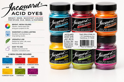 Jacquard Acid Dyes 6 Pack Set for Wool Nylon Fabric Vibrant Colors