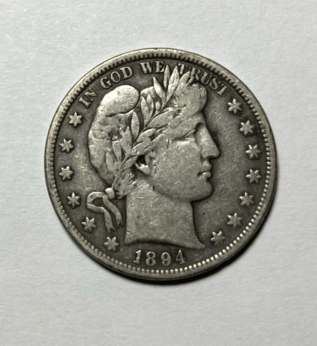 1894-S Barber Half Dollar Nice Original VF