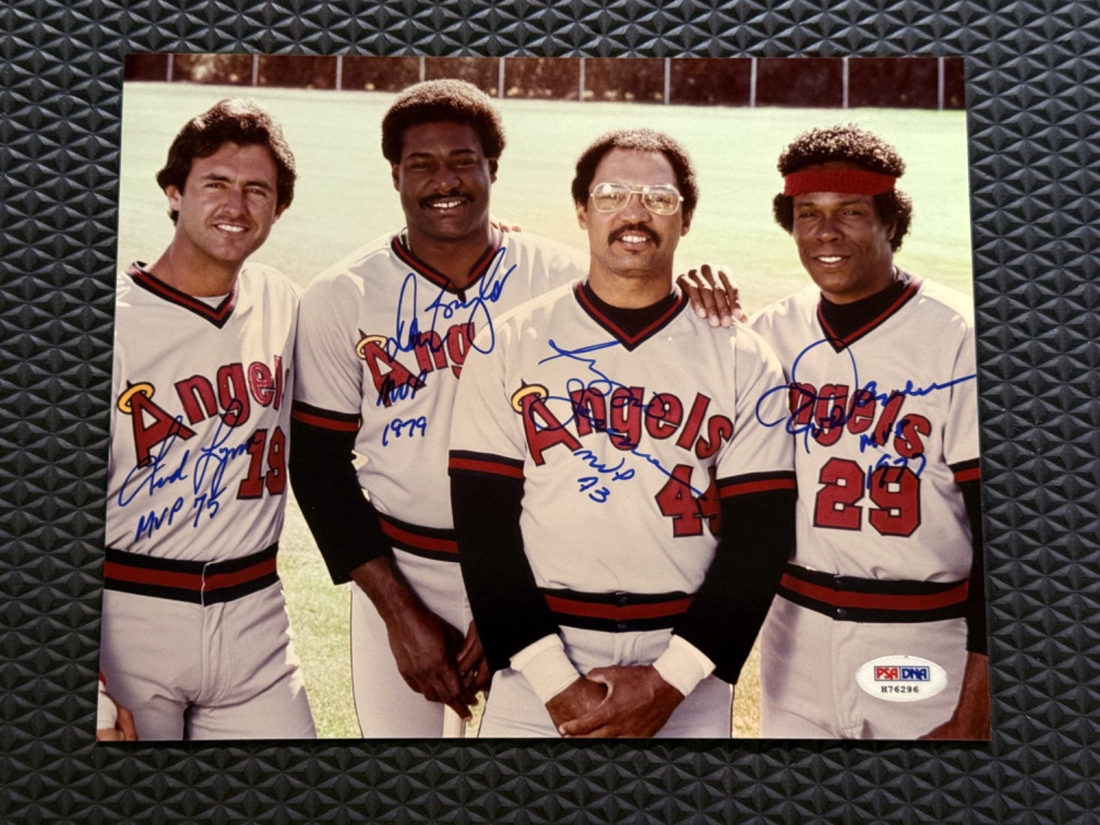 Rod Carew Reggie Jackson Fred Lynn Baylor Signed Autograph 8x10 Photo PSA DNA