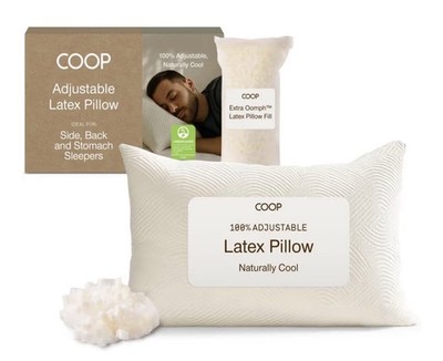 Coop Sleep Goods Adjustable Talalay Latex Pillow Queen - New In Box - Oomph Fill