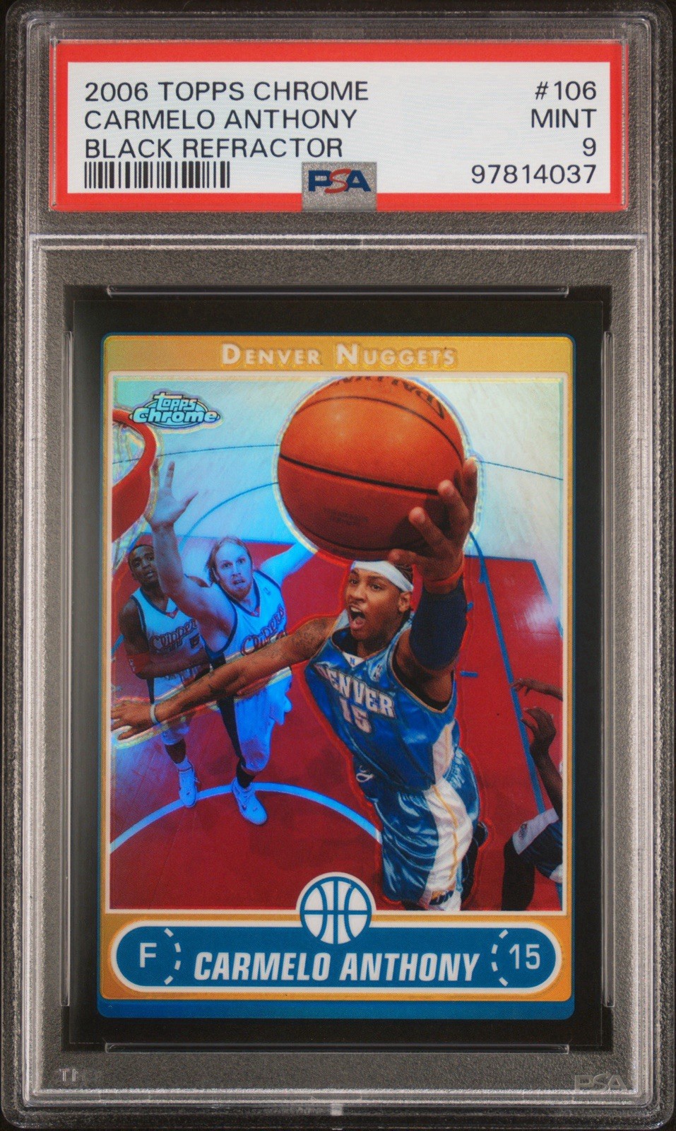 CARMELO ANTHONY 2006-07 Topps CHROME Black REFRACTOR /99 PSA 9 MINT HOF