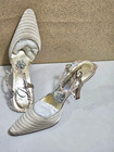 NEW DELMAN Women's BEIGE Size 6.5 Ankle Strap Heel Pump Sandal Shoes Spain — photo 2
