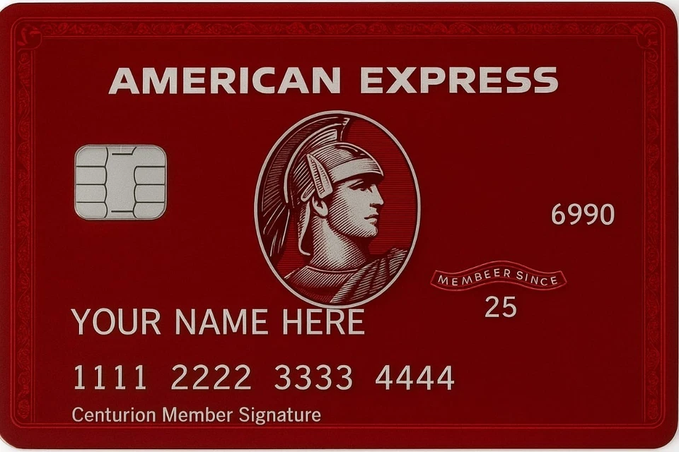 Amex Plum Custom Metal Card Red Standard Small Chip Design - 2025 Novelty Design - Image 4 of 4