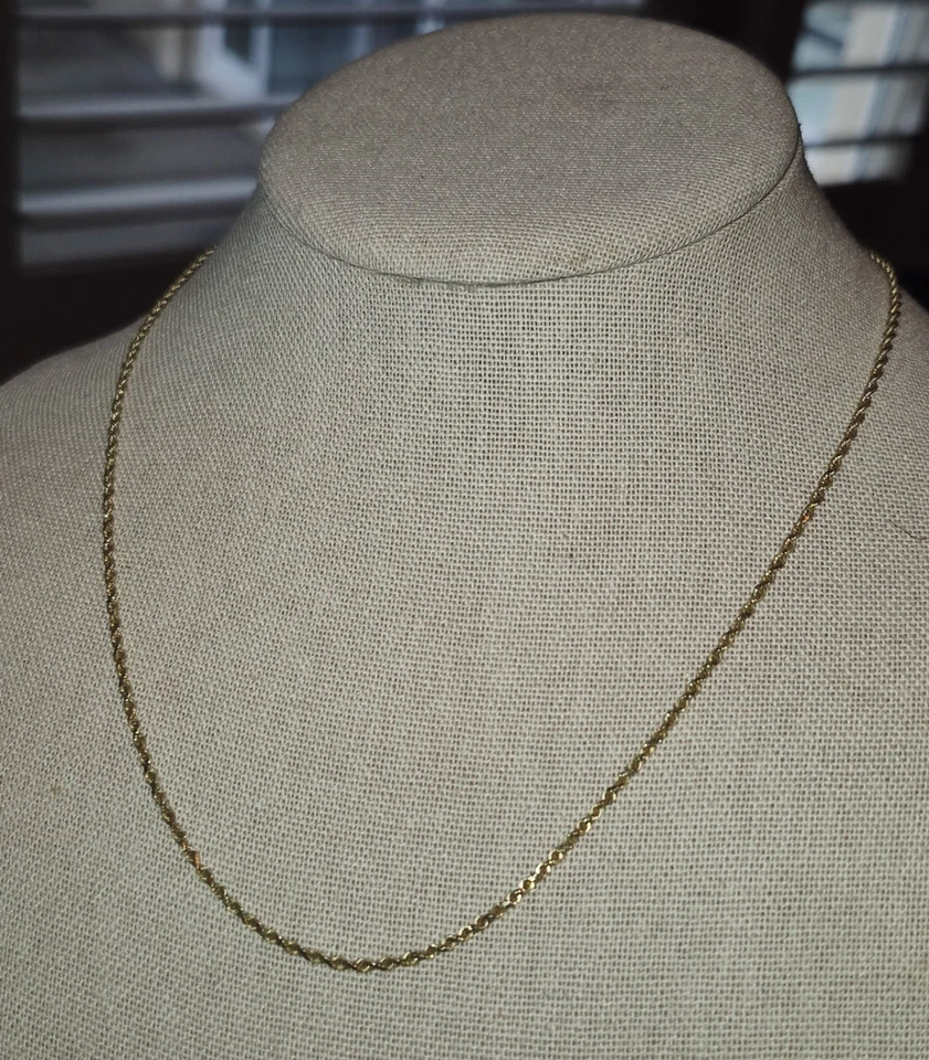 BEAUTIFUL 14k SOLID YELLOW GOLD 18" ROPE CHAIN NECKLACE W/ LOBSTER CLASP 4.4g - Image 2 of 4