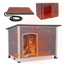 Heated Dog House Outdoor Weatherproof Insulated Dog House XL Dog Kennel