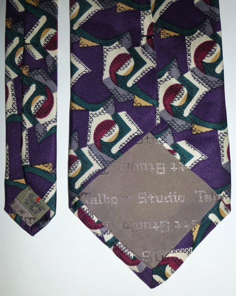 Corbata de estudio Robert Talbott patrón estampado geométrico cosida a mano hecha en EE. UU. Foto 4 de 4