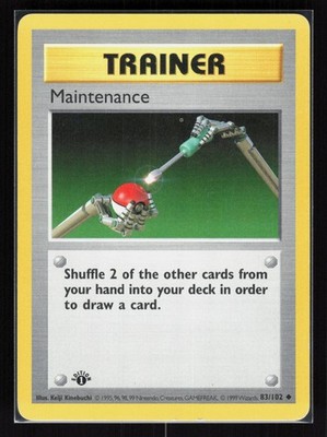 Maintenance 1st Edition Uncommon Pokemon Base Set (Shadowless) 083/102 MP