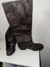 Not Rated Buckle Boots Women’s Size 6 Brown Faux Leather – Never Worn