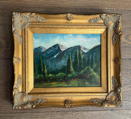 Vintage 1950s William S. Green Oil Painting Mountain Forest Landscape Framed - Picture 1 of 5