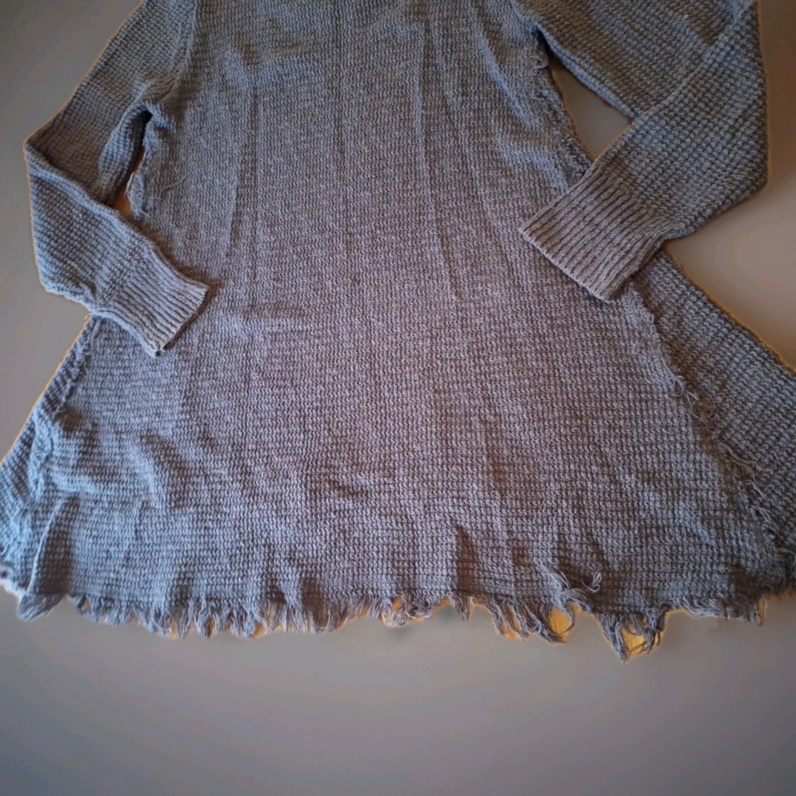 Goth Distressed Dark Gray Ruby Moon Long Sleeve S… - image 13