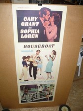 HOUSEBOAT, orig rolled 14x36 / movie poster Cary Grant, Sophia Loren - 1954