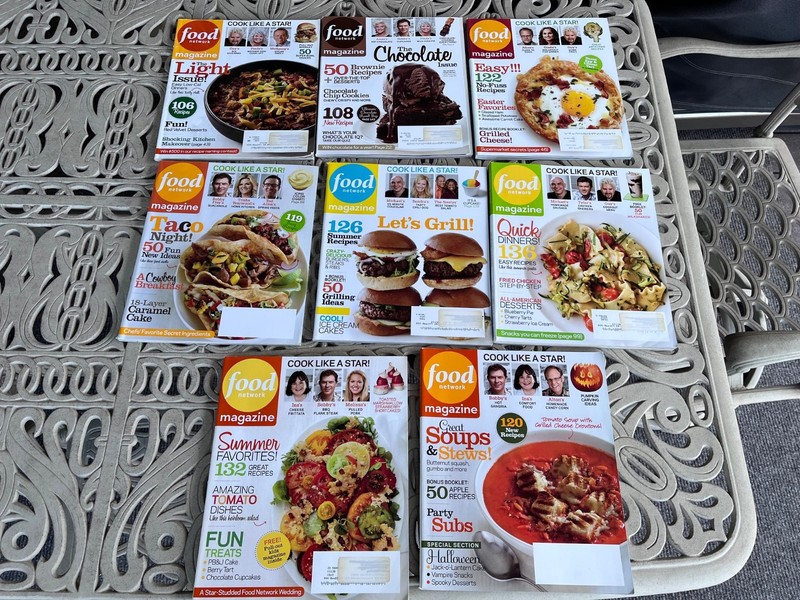 2012 Food Network Magazines Lot Of 8~~January thru October 2012