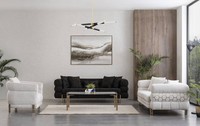 Couchgarnitur 3+3+1 Sitzer Luxus Sessel Wohnzimmer Garnitur Sofas 3Tlg