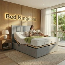 Deluxe Electric Adjustable Mobility Bed with headboard & Memory Foam Mattress