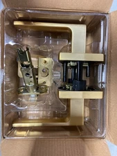 Kwikset Singapore Satin Brass Interior Door Lever, Reversible Non-Locking, Micro