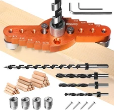 Dowel Jig Kit for Floating Shelf Bracket with 1/2" X 11.81" Drill Bit,Self-Cente