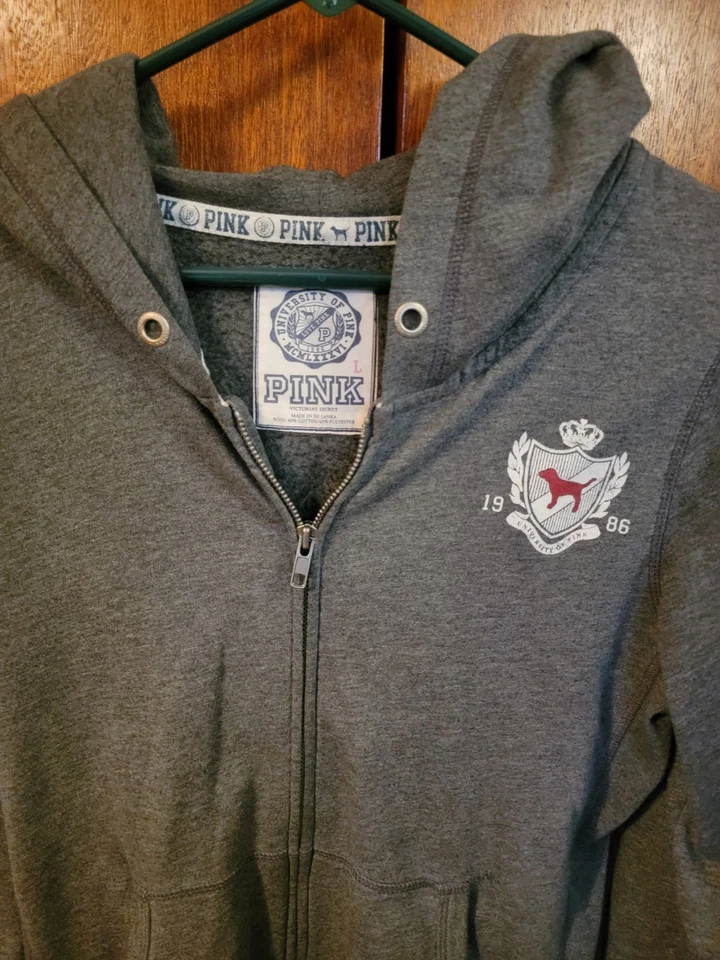 Moletom com capuz rosa Victoria Secret - Imagem 2 de 4