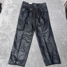 Vintage Club 4openers Pants 38 Fits 36x32 Genuine Leather Pleated Biker