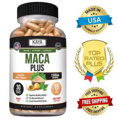 MACA Plus Supplement 30ct, Assist Sexual Well-being, Healthy Energy & Endurance