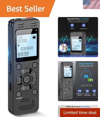 Compact 128GB Digital Recorder with Password Protection and Multi-Usage Features