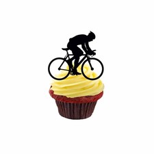 CYCLING BIKE Cake Toppers – Edible Wafer Cards, 15pcs Birthday Decor