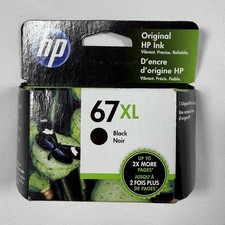HP 67 XL Black Ink Printer Cartridge - New in Box - Mar 2022