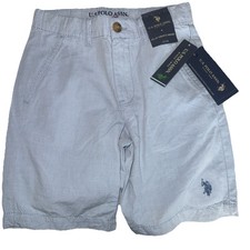US Polo Assn Boys Bermuda Shorts Baby Blue Flat Front Pockets Size 8 NWT