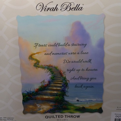 Virah Bella- Stairway To Heaven Lightweight Quilted Throw Blanket 50"x60" New - Picture 2 of 3