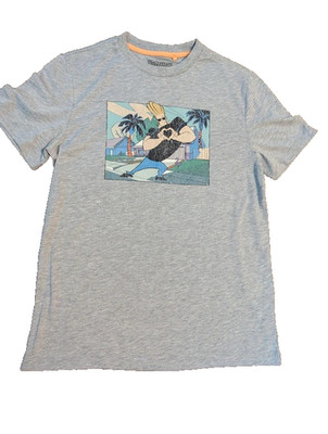 Johnny Bravo Cartoon Network Warner Brothers T-Shirt Grau Print Gr. Small Herren