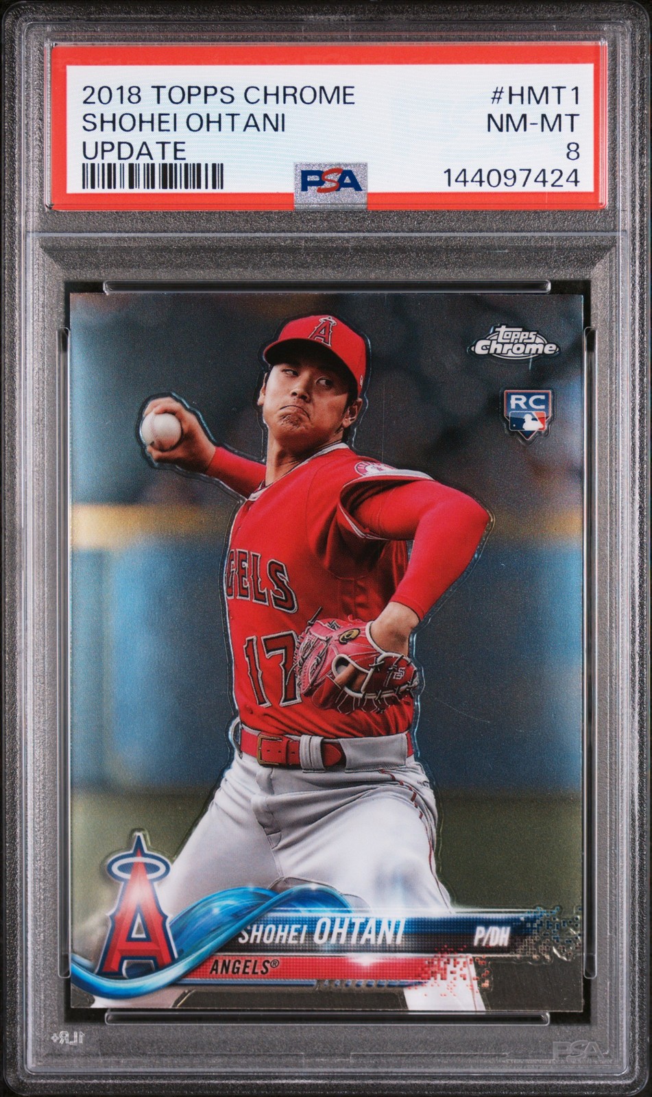 2018 TOPPS CHROME UPDATE #HMT1 SHOHEI OHTANI ROOKIE RC PSA 8