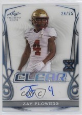 2023 Leaf Trinity Clear Platinum Spectrum Foil /25 Zay Flowers #CA-ZF1 Auto uk2