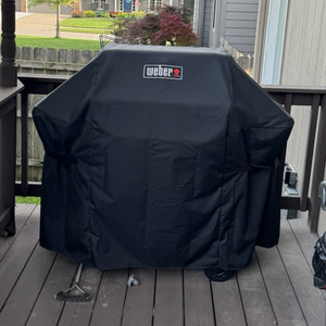Weber Genesis Large Black Trolley Grill Cover Polyester/Vinyl Breathable 7130